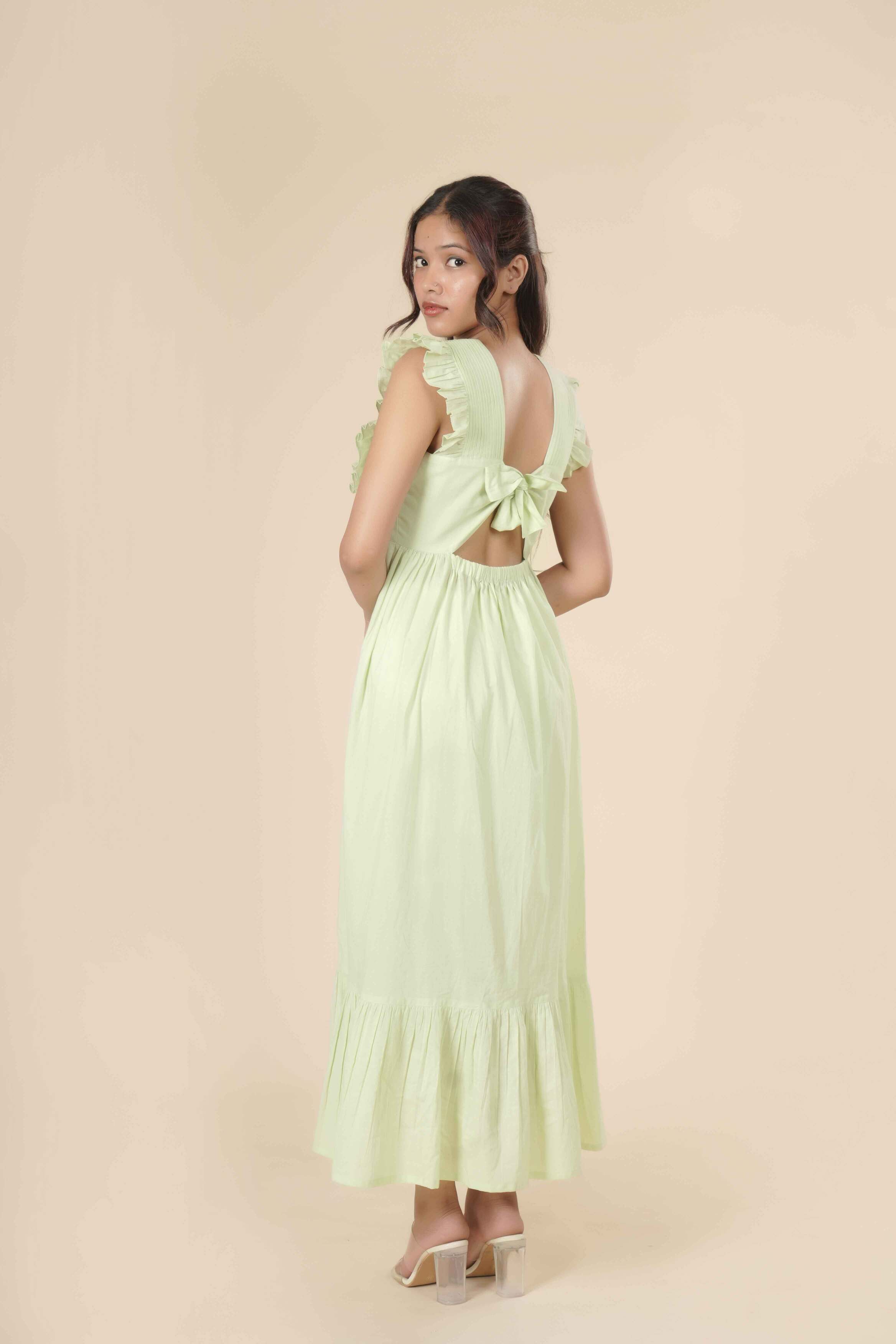 Mint Whisper Ruffle Dress
