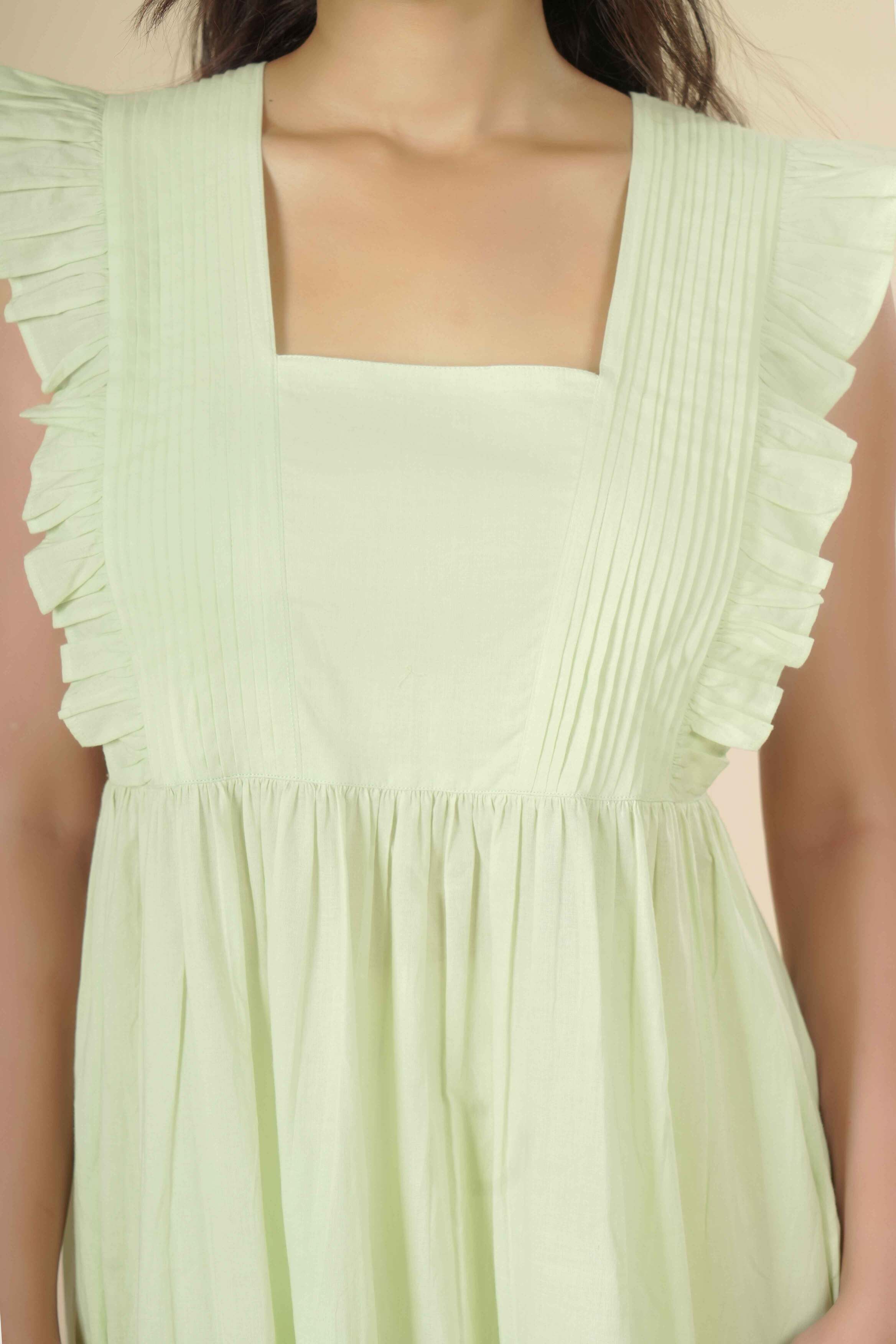 Mint Whisper Ruffle Dress