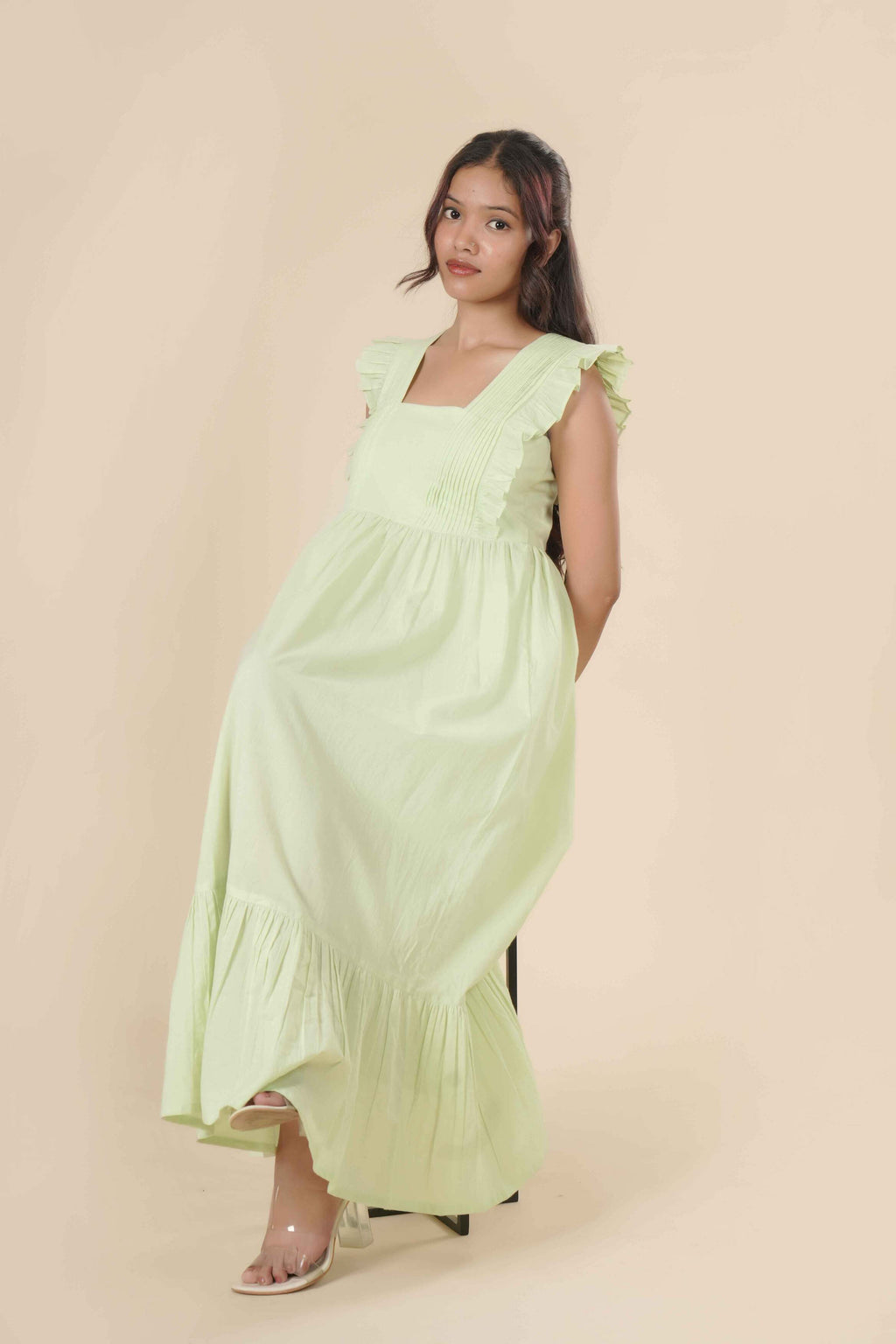 Mint Whisper Ruffle Dress