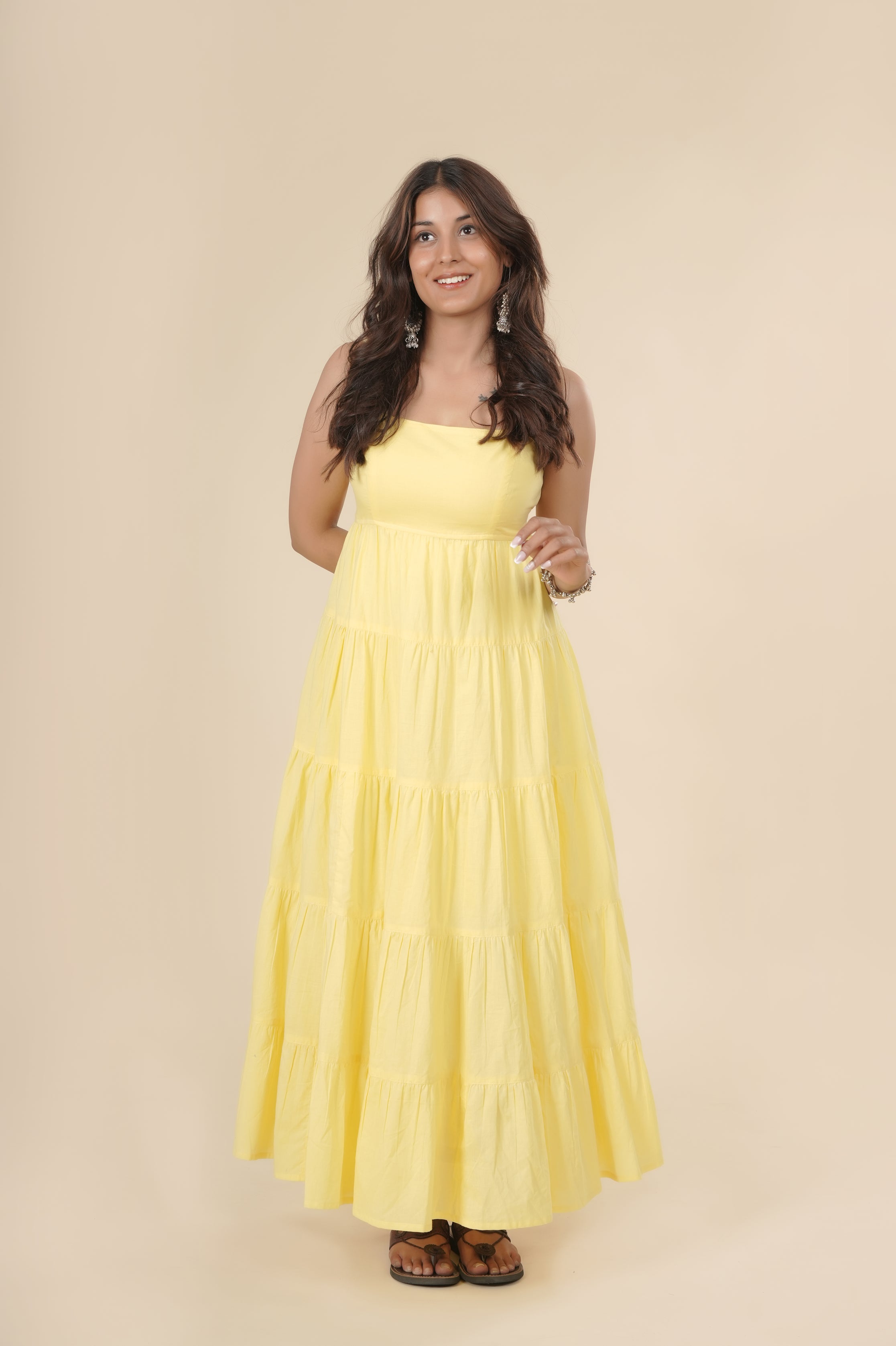 Sunlit Daisy Tiered Dress
