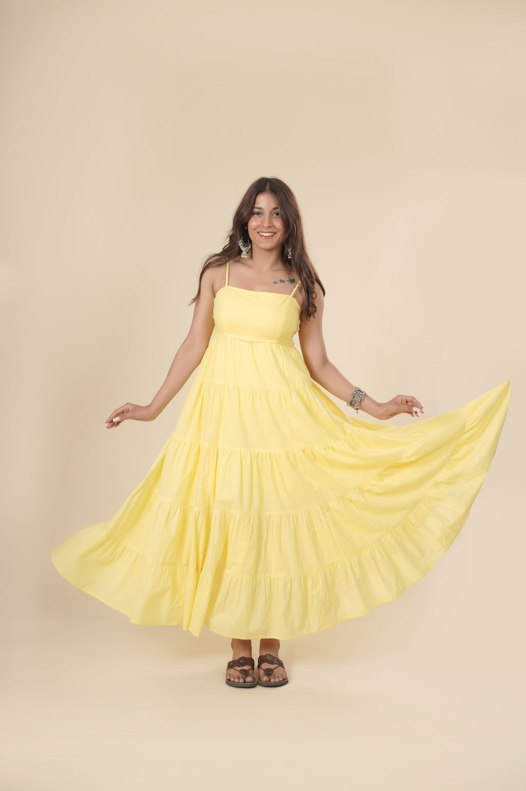 Sunlit Daisy Tiered Dress