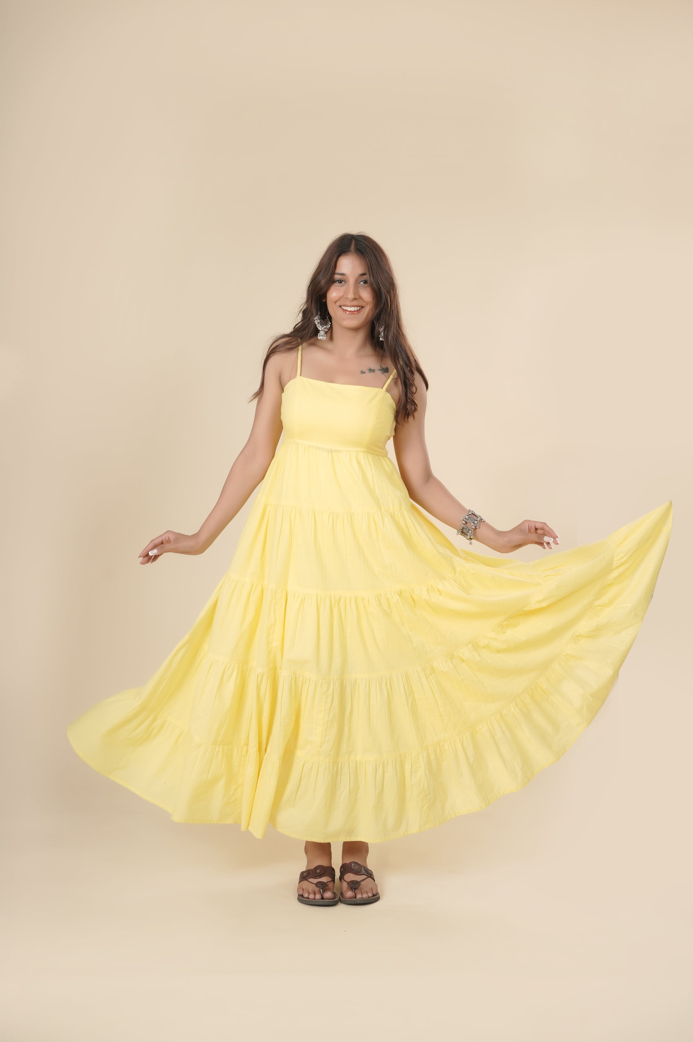 Sunlit Daisy Tiered Dress