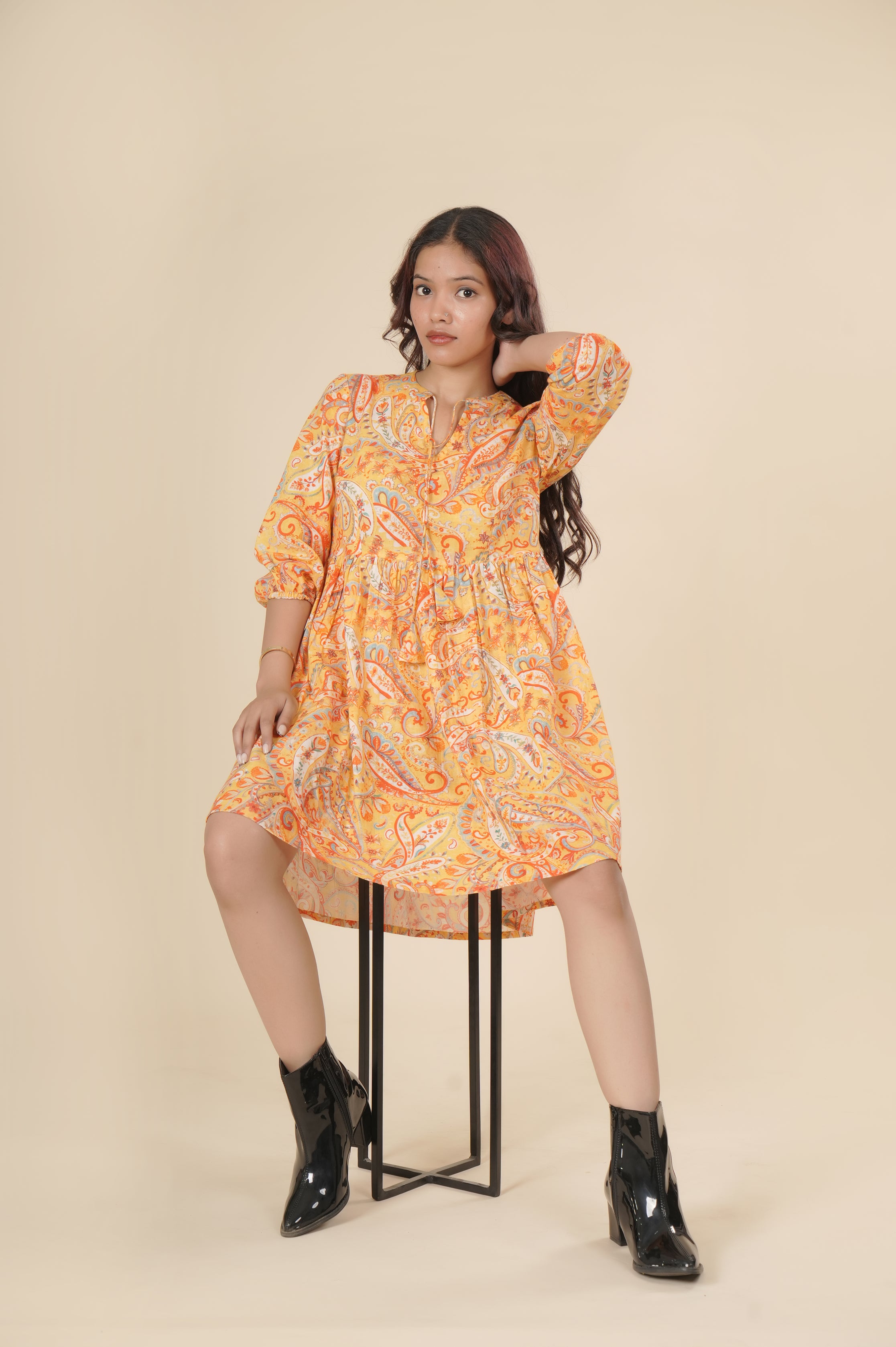Radiant yellow mini dress