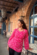 Blossom Breeze Cotton Short Kurti