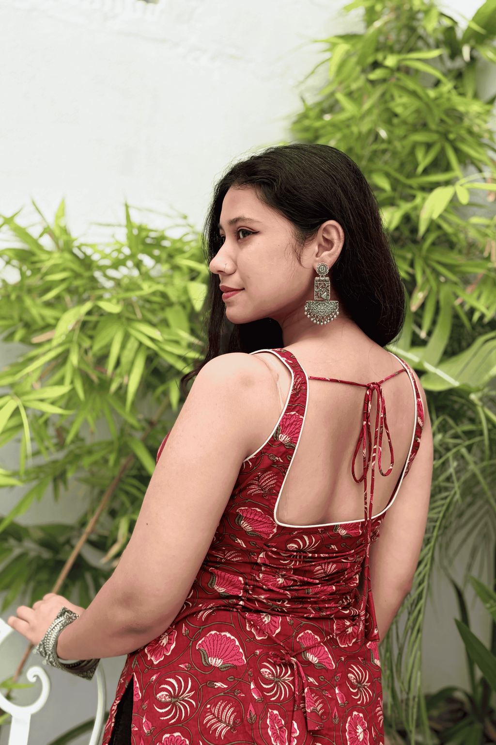 Bloom Scarlet Cotton Short Kurti